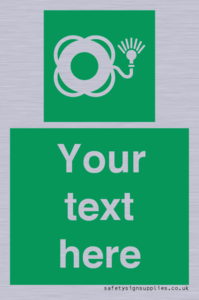 Custom sign safe condition Lifebuoy with light